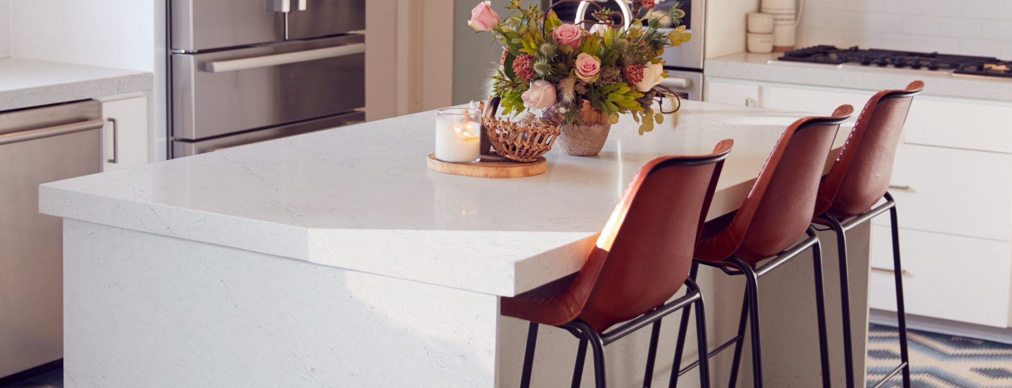 Interior View Of Beautiful Kitchen With Island Counter In New Family House